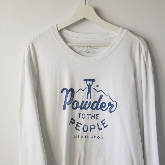 life is good men's powder to the people long sleeve tee size XXL - Picture 3 of 8
